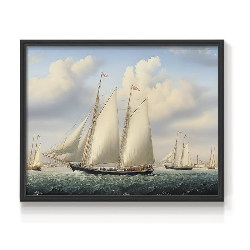 Série nautique - CXVI - Impression encadrée - Restickable, H 11 po x l 14 po, Noir