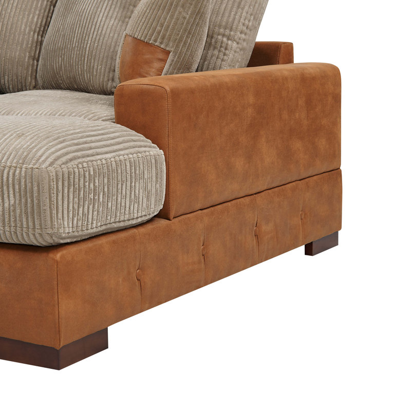Coastal Luxe Modular Sofa, Camel/Brown Corduroy