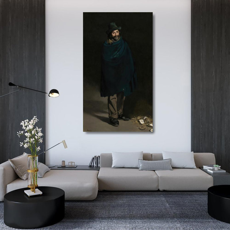 "Beggar with Oysters" par Édouard Manet - Toile tendue avec châssis, H 48 po x l 33 po