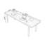 Bureau rectangulaire en bois massif brun noisette-9094905