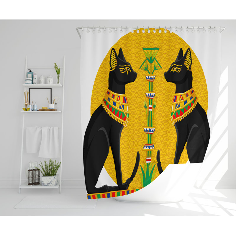 Rathi Polyester Shower Curtain Set, 168cm H x 168cm W