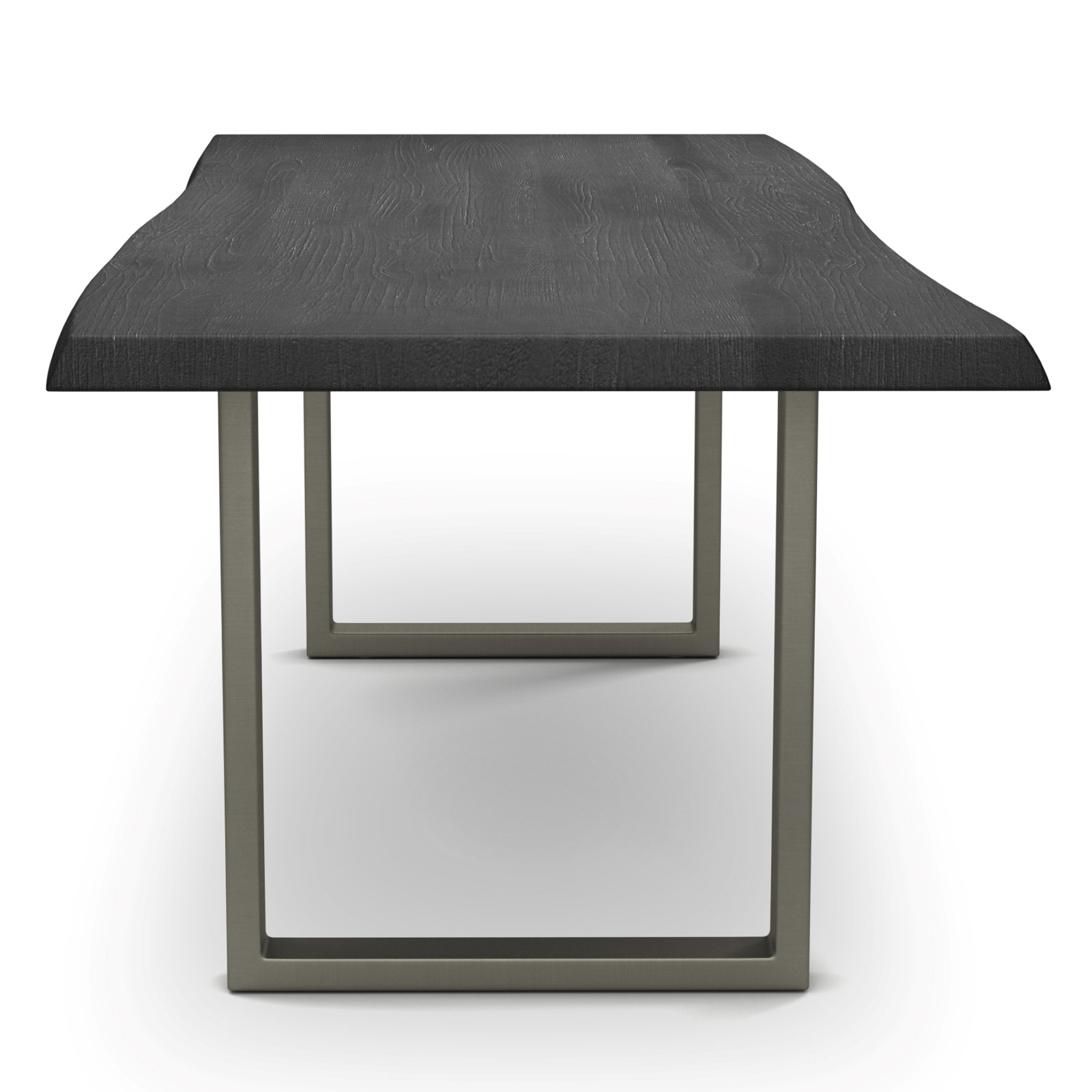 Colin Dining Table, 29.75"H x 79"L x 40"W, Pewter, Ebonized
