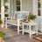 16inch Hdpe Adirondack Square Side Table, Weather Resistant End Table With Storage Shelf-1179046439