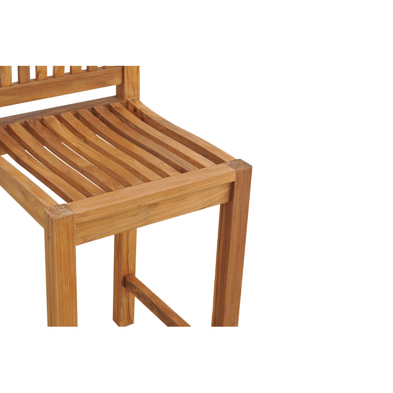 Elzas Outdoor Teak Bar Stool, 30"