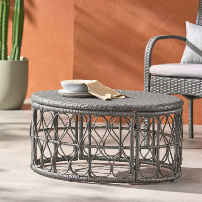 Petite table d'appoint et table basse tissée de style bohémien pour l'extérieur