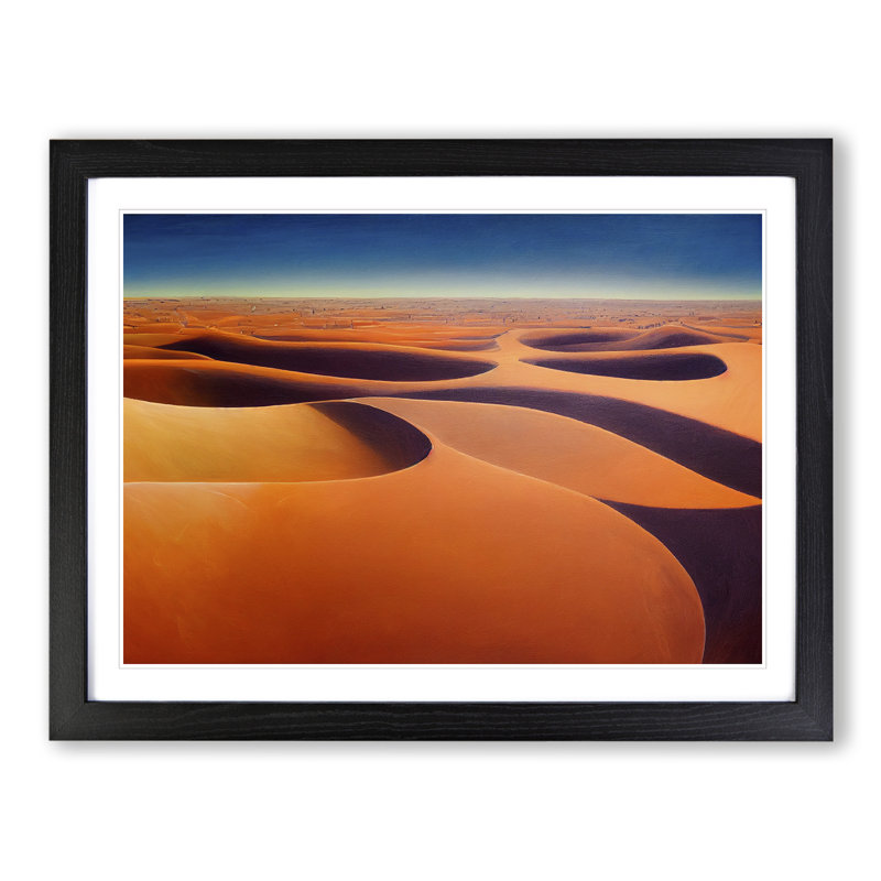 XH1022-10306X Wonderful Desert - Single Picture Frame Print, Black , 34cm H x 46cm W