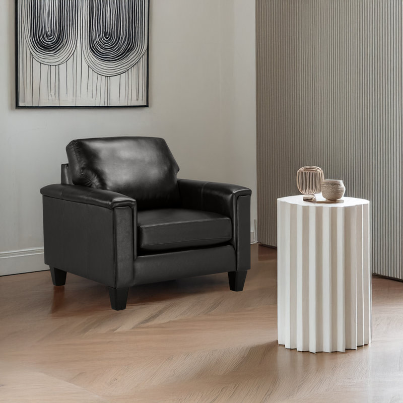  Ensemble de salon en cuir véritable 3 pièces Deboer, Cuir synthétique noir