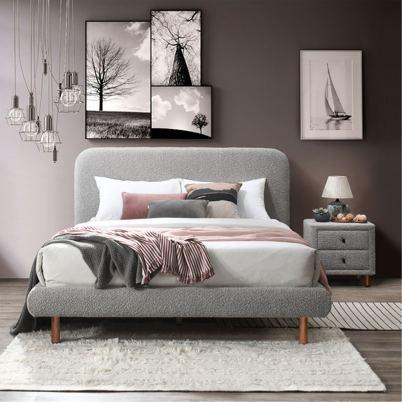 Table de chevet 2 tiroirs Grey Boucle