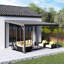 Pergola murale de terrasse avec toit en acier galvanisé incliné-114248693-119304845
