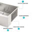 Évier de cuisine 36 po: acier inoxydable 36 x 22 x 10 po, guide d'eau en forme de X pour un drainage efficace avec protection de grille de vaisselle