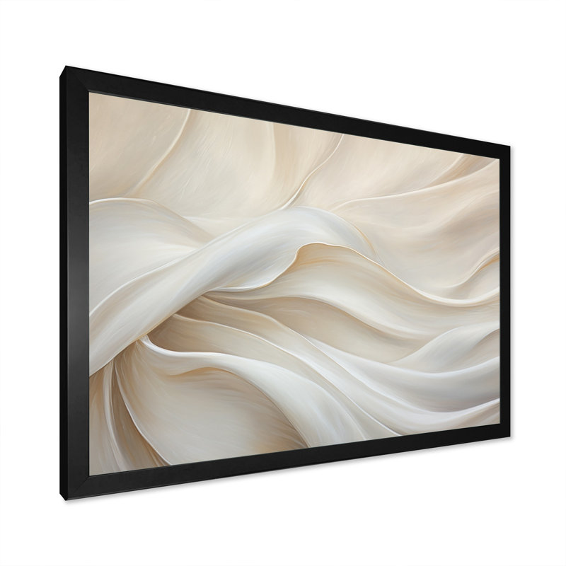 «Ivory Silk Fabric River», reproduction d'art sur toile encadrée, H 12 po x l 20 po, Cadre simple, Noir