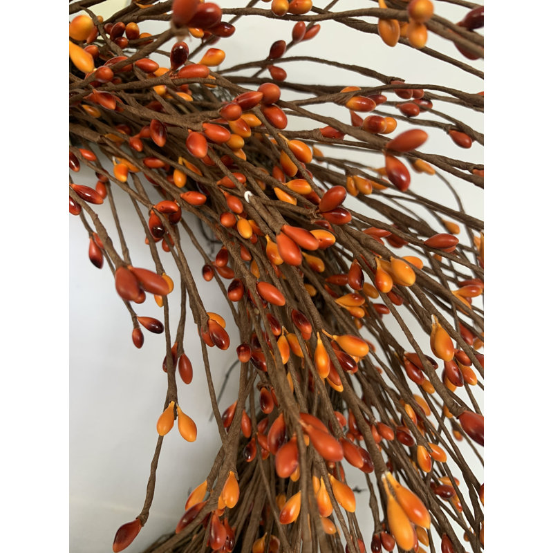 22" Pip Spring Grapevine Berry Wreath, Orange