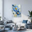 Ensemble de 1 tableau sur toile à l'aquarelle représentant des coquelicots bleus-1293297015