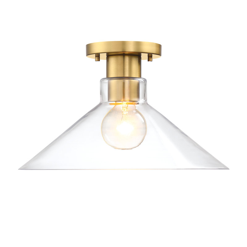Ardis Glass Semi Flush Mount, Brushed Gold