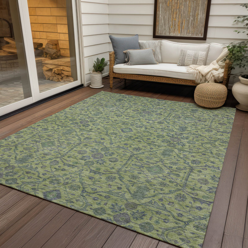 Addison Red Synthetic Washable Rectangular Area Rug 2'6" x 3'10"