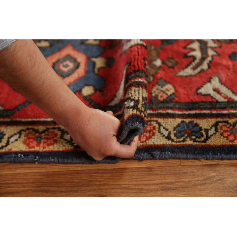 Tapis persan Mahal pré-1900 à motif de teinture végétale antique fabriqué à la main 11 po x 17 po