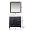Meuble-lavabo 36 po X P 22 po D, dessus en quartz blanc décalé à gauche, ensemble de robinet et Miroirs-1508959580