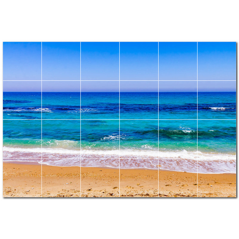 Murale en céramique satinée 6 "x 6" Beach Photo