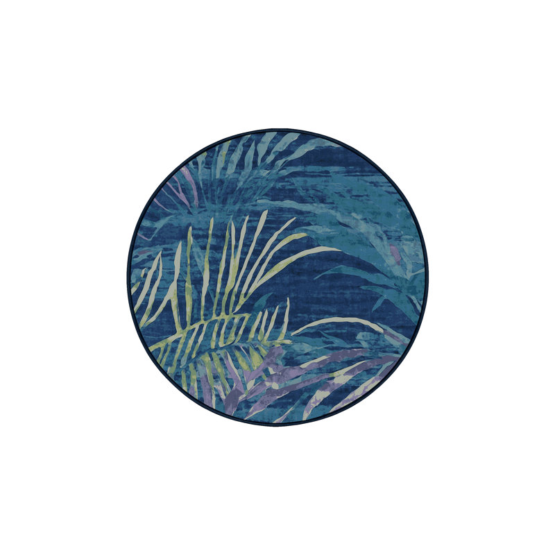 Machine Washable Gray Area Rug, Round 8'