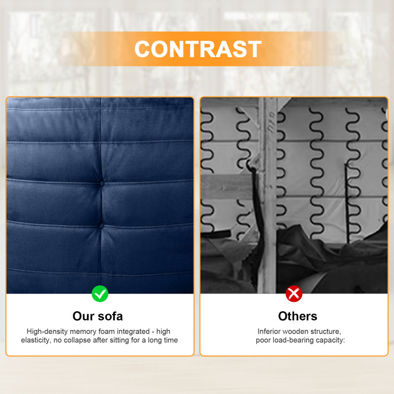 Fauteuil à billes 3 places sans accoudoirs, Microfibre / microsuède bleu