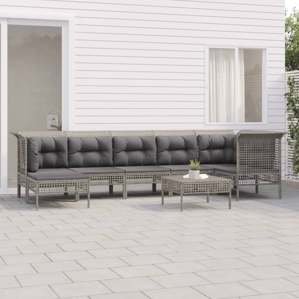 6-Sitzer Lounge-Set Charlesworth aus Polyrattan mit Polster