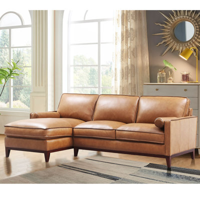 Harper Leather Upholstery with Track Arms, Saddle