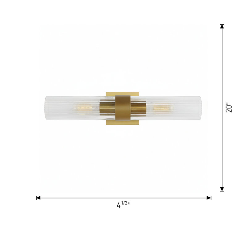 Geneva 2 - Light Bath Sconce, Burnished Brass
