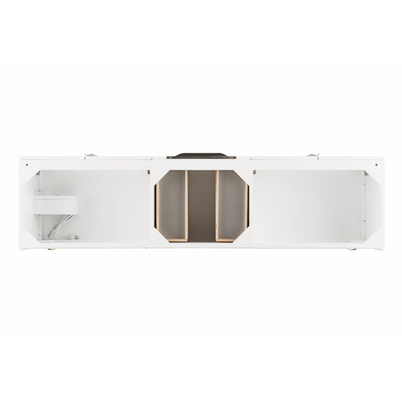 Mercer Island 72'' W Single Vanity, Glossy White, Dusk Gray, Brushed Nickel