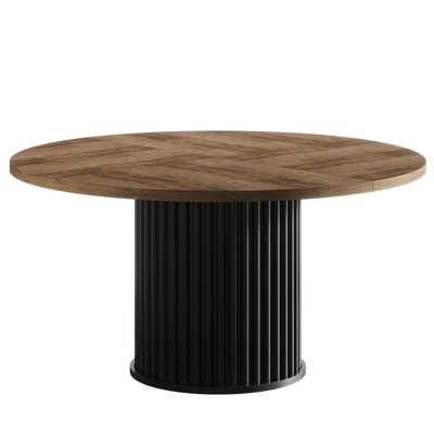 Table de conférence ronde avec surface durable et design élégant, parfaite pour les réunions et la collaboration dans les bureaux modernes.
