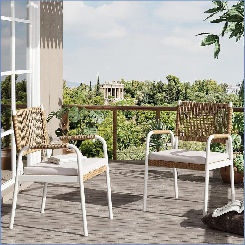 Metal Outdoor Lounge Chair, White, White