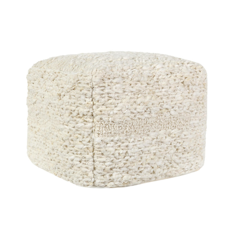 Sinclair 18" Wool Blend Fabric Floor Cushion Pouf