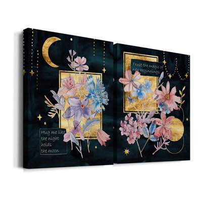 Moonlight Flowers III-Premium Gallery Wrapped Canvas -Ready to Hang