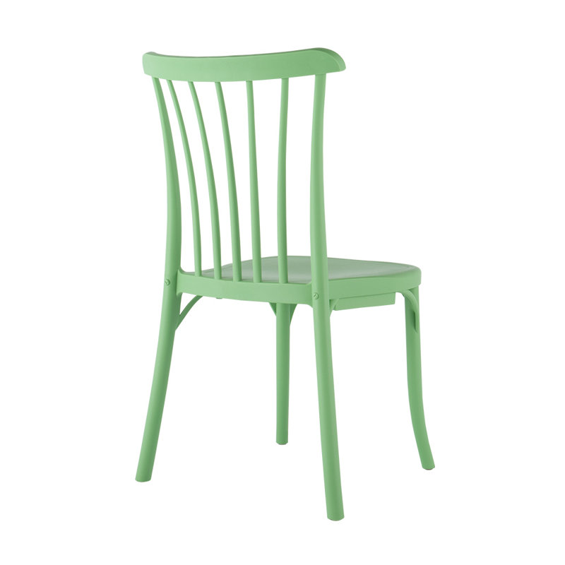 Guthfast Slat Back Resin Stacking Side Chair, Green