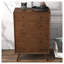 Commode 5 tiroirs Caroline en bois massif brun foncé Mid-Century