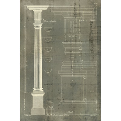 Column Blueprint IV - Wrapped Canvas Painting