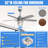 52" Cement Gray Downrod Ceiling Fan With Artisan Glass Light & Silent Dc Motor