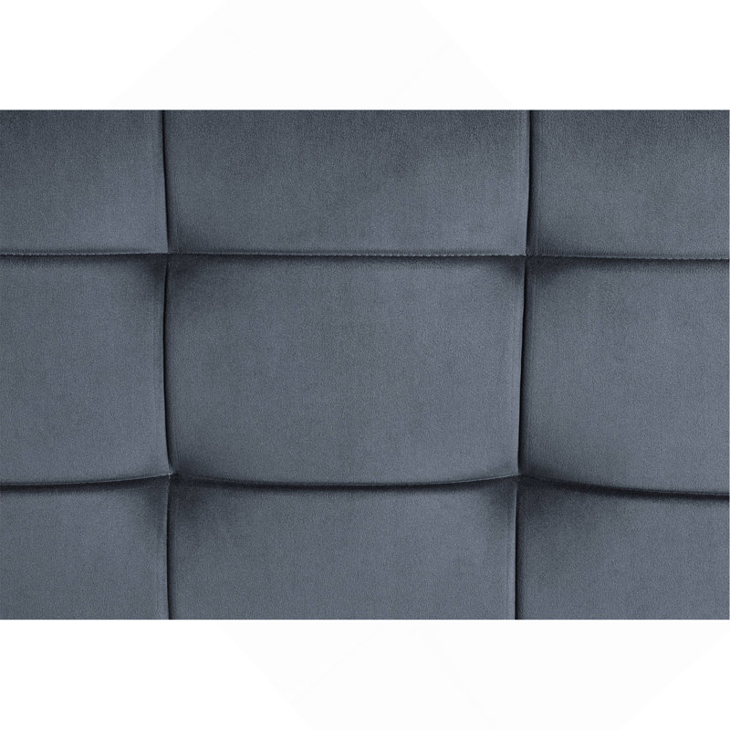 Causeuse en velours gris et finition gris sable