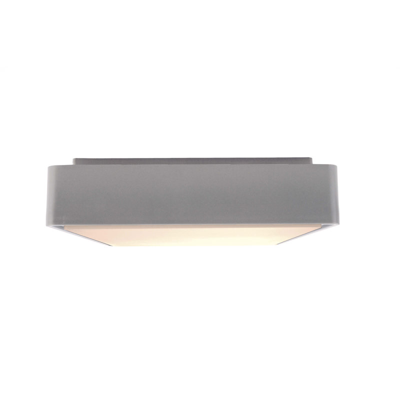 Quadrata Platinum Grey LED Outdoor Flush Mount, 3000K