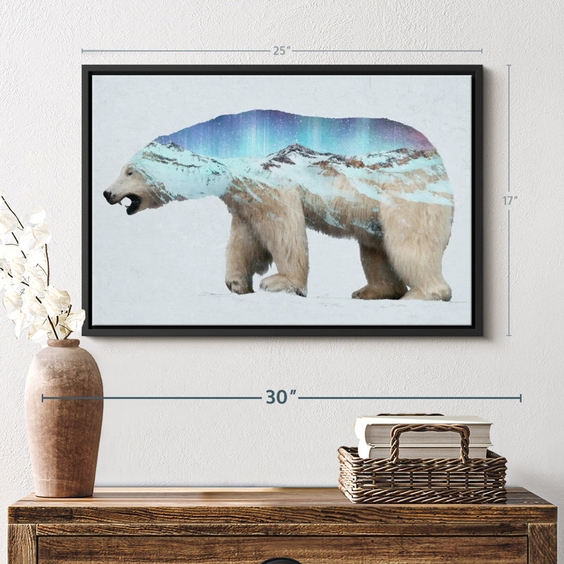 L'ours polaire arctique, reproduction sur toile, H 17 po x l 25 po