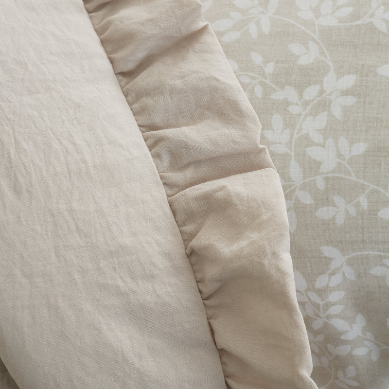 Soft Washed Frill Bedspread, Beige