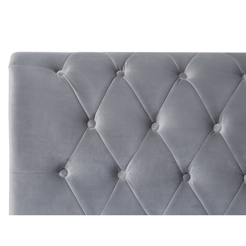 Mitzi Upholstered Bed, European Double (140 x 200cm), Light Grey
