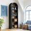 Bibliothèque arquée à 8 niveaux - grande bibliothèque moderne ouverte à deux tons en bois, armoire de rangement avec dossier fermé pour le salon, la chambre à coucher, le bureau, la bibliothèque