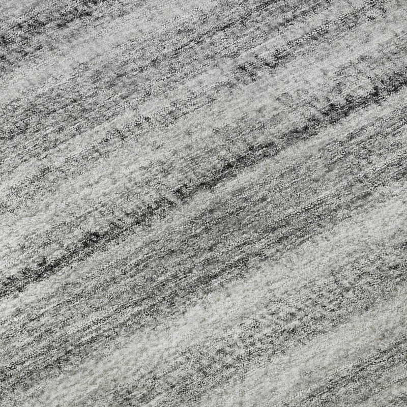 Tapis gris Cerrito AMF598 lavable à la machine de qualité supérieure, Rectangle 10 pi x 14 pi