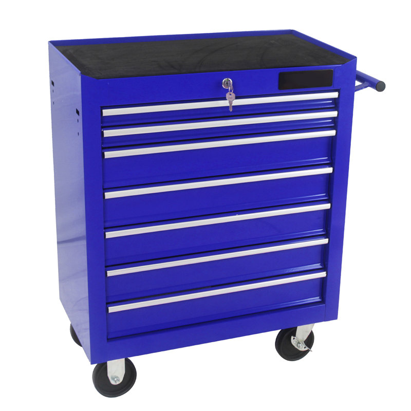 7 Drawer Lockable Rolling Tool Chest, Multi-functional Storage Cabinet