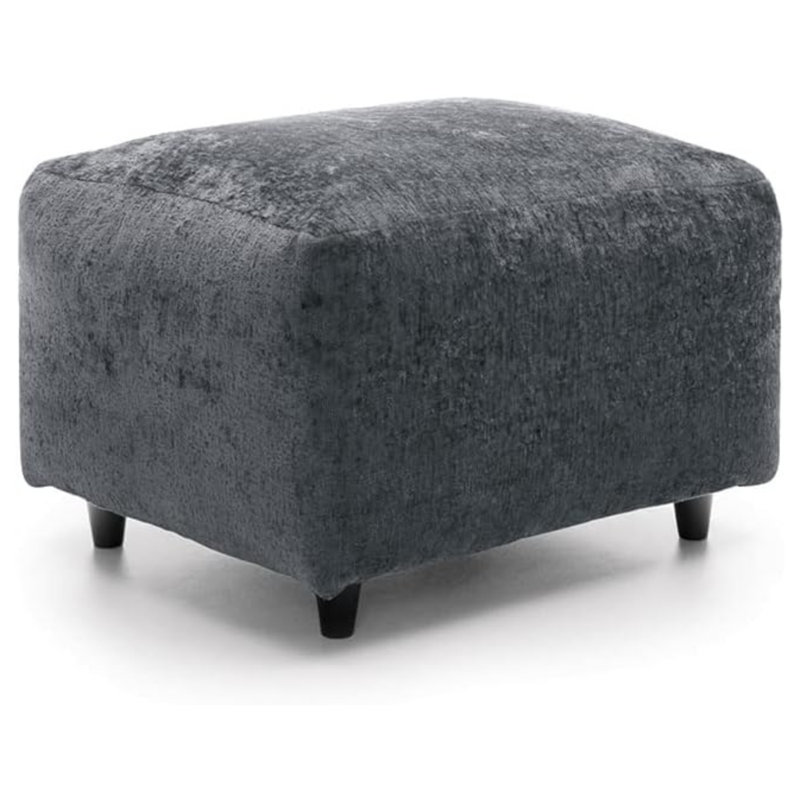 60cm Wide Rectangle Solid Colour Footstool Ottoman, Grey