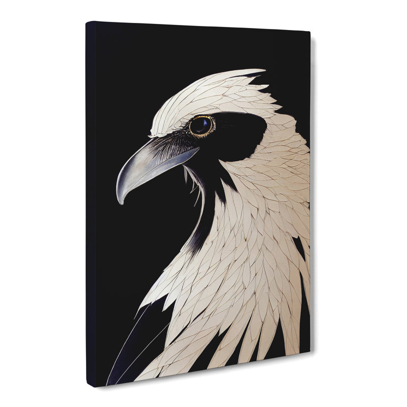Crow Bird Portrait - Wrapped Canvas, 60cm H x 40cm W x 3cm D