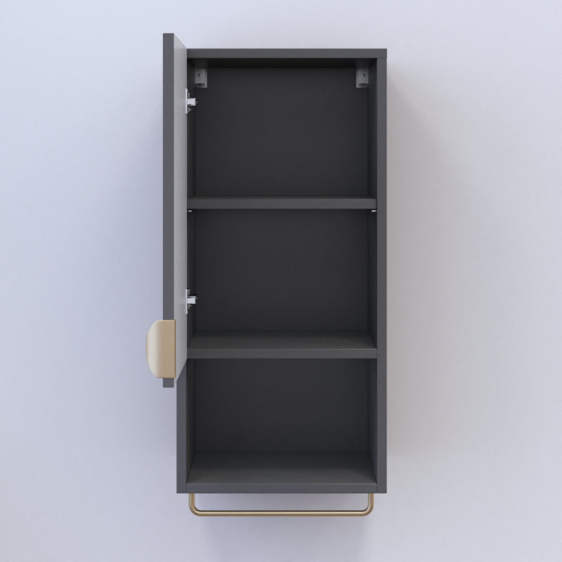 Bali 13.6" Bookcase with Matte Finish, Gray