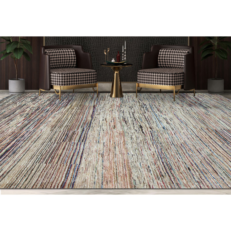 Hand-Knotted High-Quality Cream Area Rug