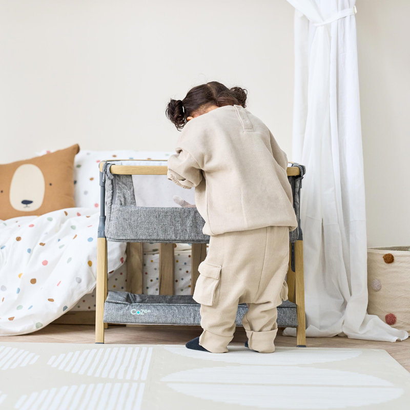 CoZee Mini Me Play Crib Toy - Oak/Charcoal