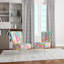 Chaise d'appoint rembourrée en velours multicolore à rayures géométriques